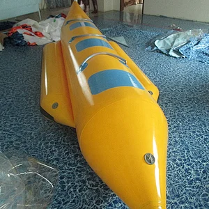 High quality water games PVC material inflatable flying banana boat floating flying fish price on the water game for sale