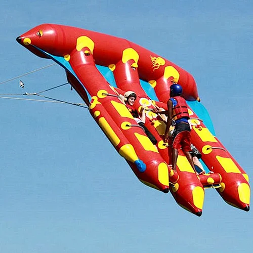 Factory new design towable water floating customized water park inflatable banana boat inflatable flying fish for sale