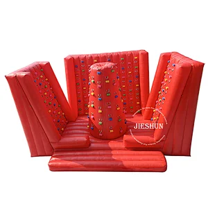 2020 new design large red Three-sided climbing wall inflatable climbing game for adults