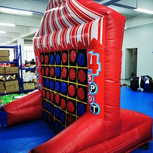 Double side 2.4 x 2 x 3m inflatable 4 spot game and tic tac toe for kids and adults inflatable games carnival party interactive