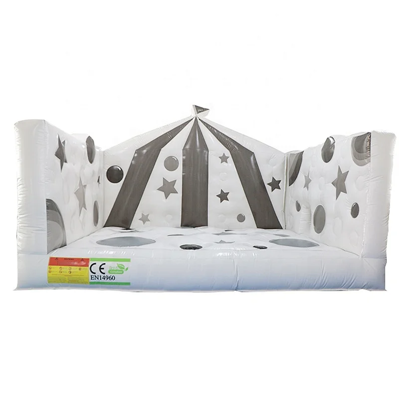 Factory customized new design high quality white inflatable bouncer bouncy bed indoor bouncer jumping bed inflatables for sale