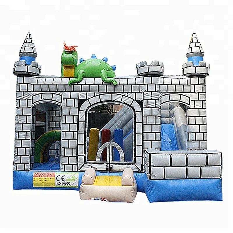 Commercial high quality inflatable dinosaur bouncer inflatable bounce house combo inflatable jumping castle with slide for sale
