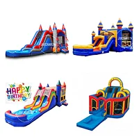 2020 Custom size inflatable jumping castles bouncy castle slide combo bounce house with pool