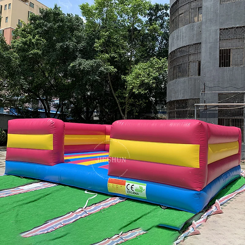 Customized size inflatable jump pad with guardrail small colorful jumping pad for sale
