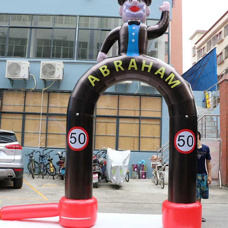 Factory Promotion 4mh Cartoon Character Arch Inflatable Sarah Abraham For Outdoor Advertising