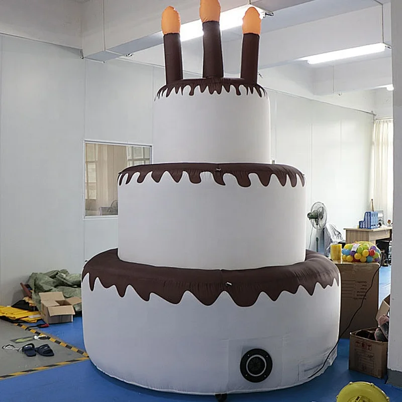 factory customized design advertising balloon  happy birthday inflatable cake
