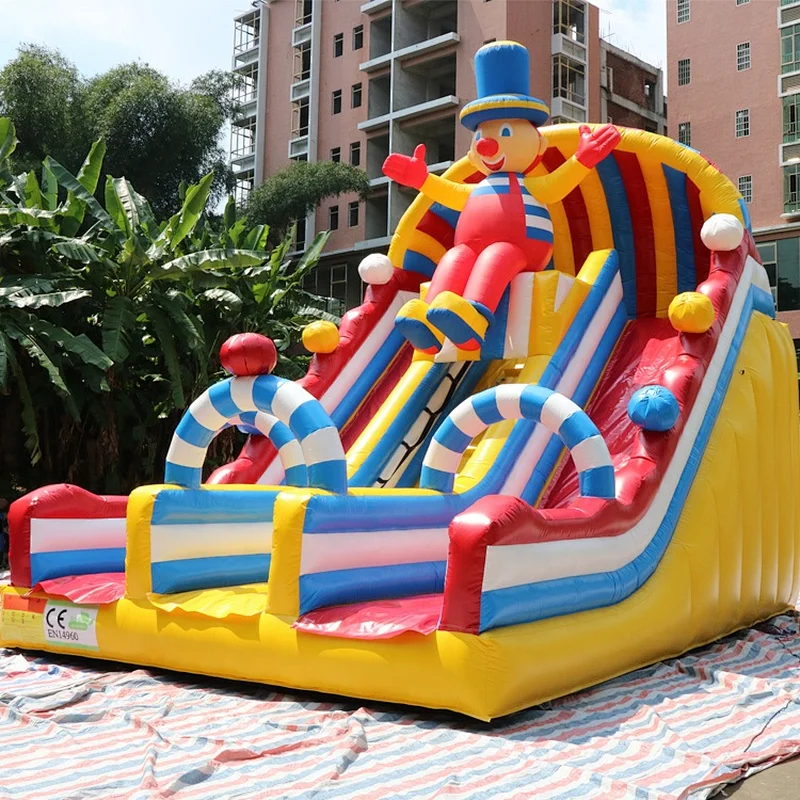 2020 hot sale inflatable Bouncy Jumping Castles Slides Kids Carton Inflatable Clown Bounce with Slide For Sale