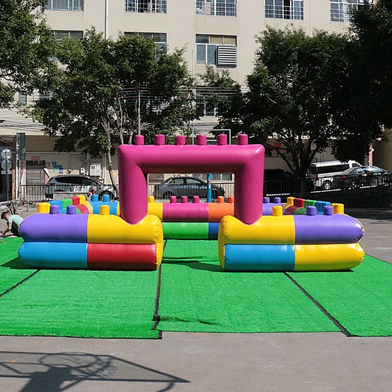 Customized design kids soft play arena inflatable brick border soft game zone inflatable field