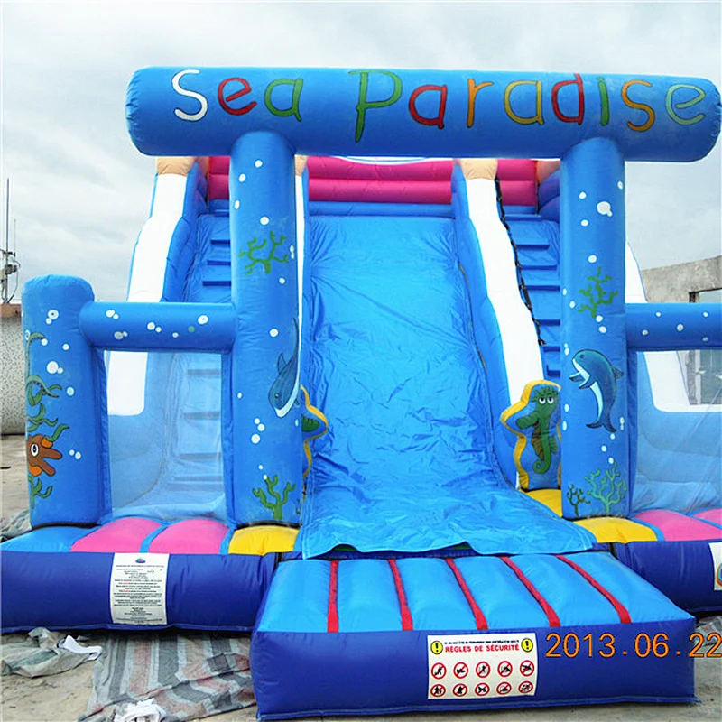 Manufacturer  high quality and safe sea theme inflatable slide  inflatable amusement park for kids