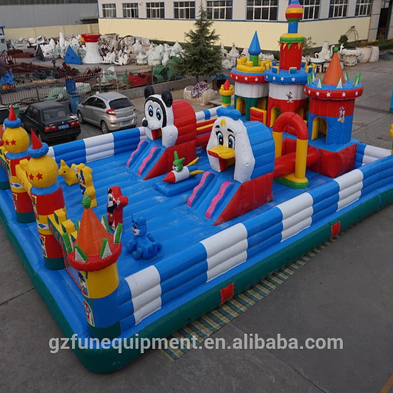 Customized size bouncy castle PVC fabric material inflatable fun city