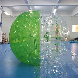 High quality TPU half color inflatable bumper ball sport game bubble football for  adults