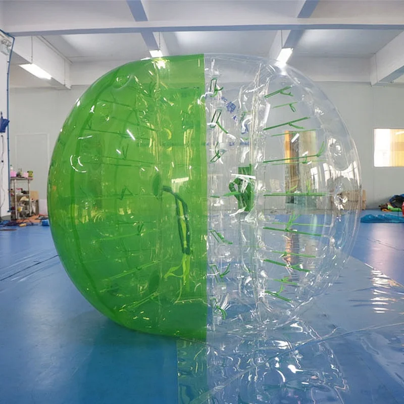 High quality TPU half color inflatable bumper ball sport game bubble football for  adults