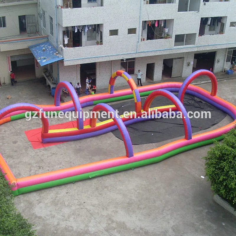 Customized Size Inflatable Race Track Inflatable Zorb Ball Pitch Go Kart Track For Sale