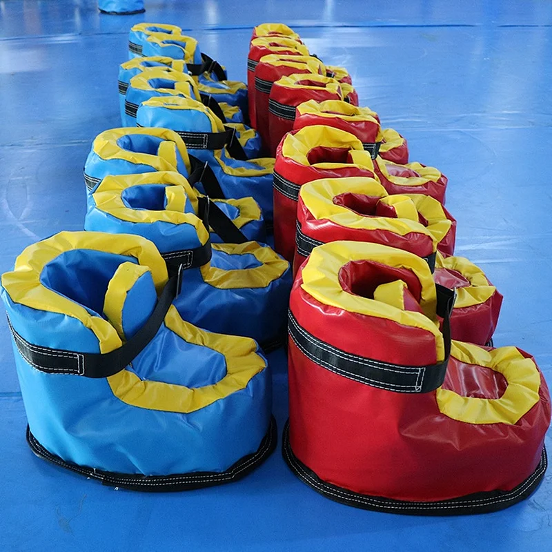 Outdoor team building inflatable speed shoes human inflatable football shoes soccer shoes