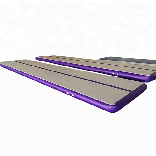 Grey and purple high quality DWF material inflatable air tumble track outdoor tumble track