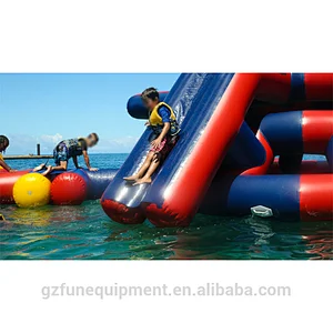 Giant inflatable floating water park fiberglass / water park slides