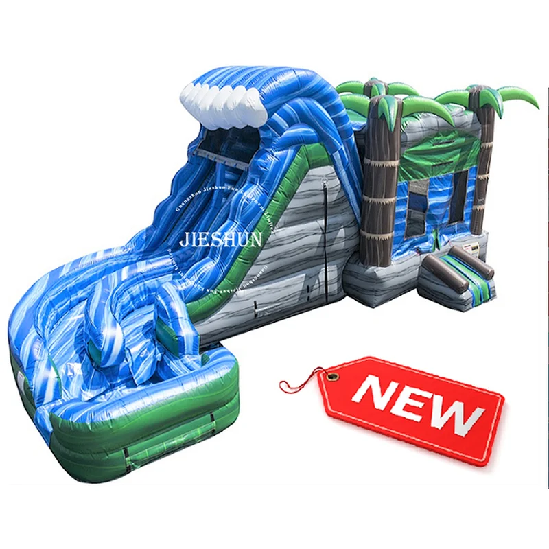 2020 newest design Factory price commercial inflatable water slide with pool for kids Sea world theme inflatable water slide