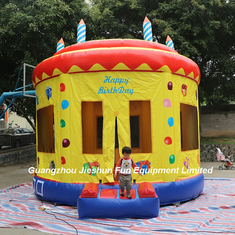 2020 hot sale Inflatable birthday cake bouncer Inflatable celebration bouncer jumping castle birthday cake air bouncer for kids