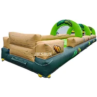 Jieshun Underwater world theme Inflatable Belly Slide summer kids Slip N Slide with Swimming Pool for rental