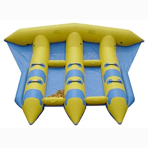factory direct sale customized size inflatable tube towable banana flying fish for water sports game