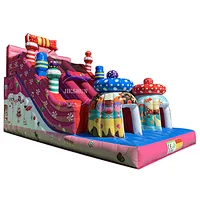 2020 hot sale colorful cheap funny popular inflatable candy bouncy slide for sale outdoor inflatable bouncer games