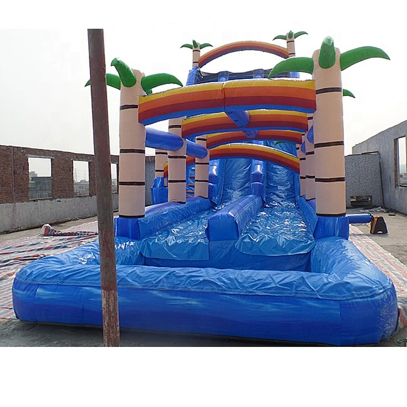 3year warranty  Cheap COCO tree magic inflatable mega water pool slides inflatable water slide for kids and adults