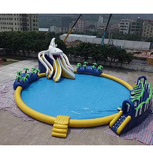 Interactive Game Inflatable Water Slide with Pool Amusement Park children inflatable pool on Sale