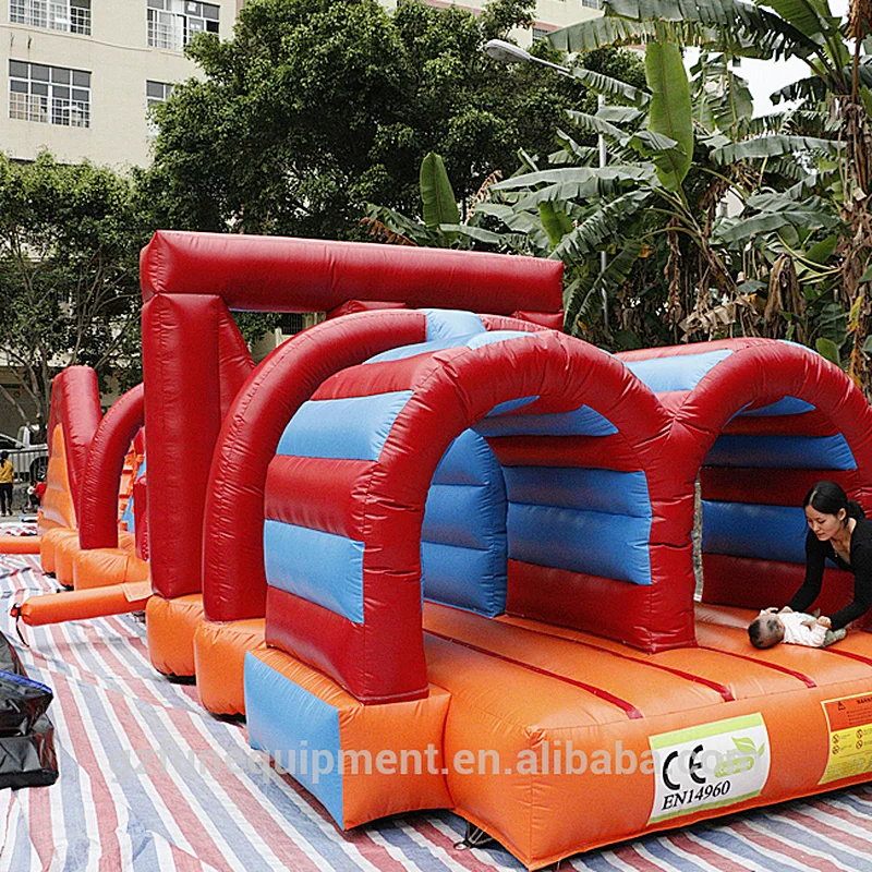 Factory hot sale newest 15 x 3.2 x 2.4 m funny commercial quality inflatable obstacle course for sale