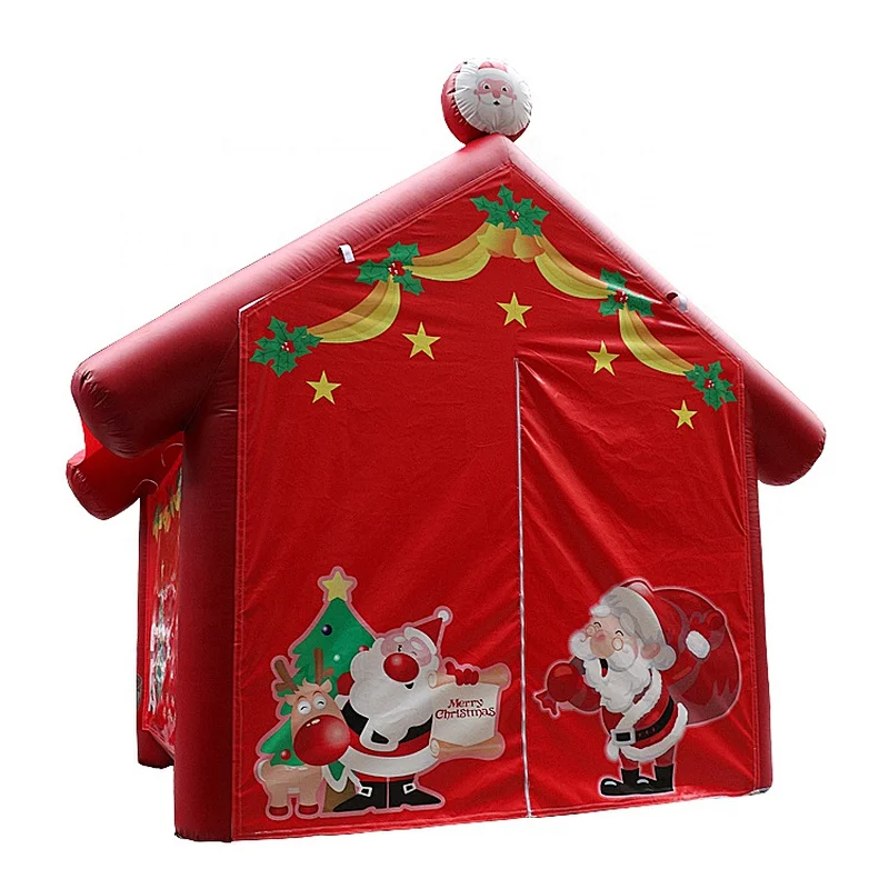 Manufacturer 0.55mm PVC Christmas Inflatable Santa igloo Inflatable marquee Merry Christmas Tent Inflatable Christmas House