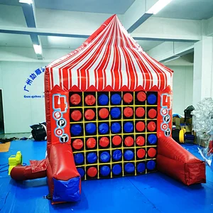 Double side 2.4 x 2 x 3m inflatable 4 spot game and tic tac toe for kids and adults inflatable games carnival party interactive
