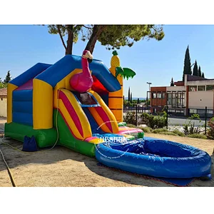 New Outdoor High Quality Inflatable Bounce House Jumping Castle With Water Pool