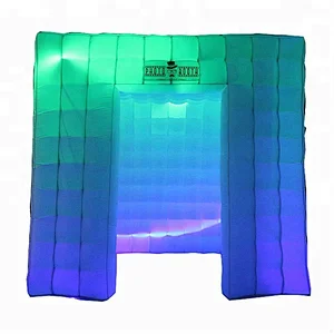 Outdoor 2.4 x 2.4 x 2.4m oxford white square inflatable led tent inflatable party photo booth tent with LED light