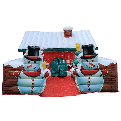 2020 new design inflatable santa jumping castle PVC snowman Inflatable Christmas House For christmas