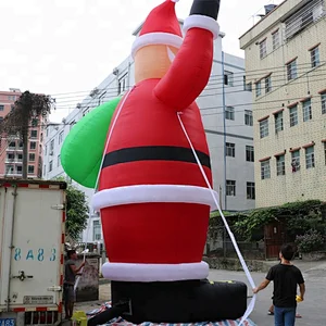 Manufacture 6mH oxford inflatable christmas man advertising cartoon inflatable santa claus for outdoor