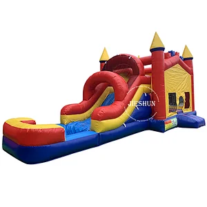 Hot sale 3 in 1 home use courtyard inflatable jumping house slide inflatable castle with water pool for kids