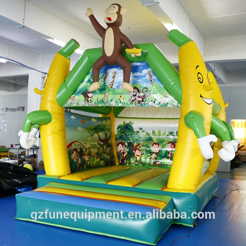 High quality customized commercial inflatable bouncer  indoor banana jungle monkey inflatable bouncy house for kids