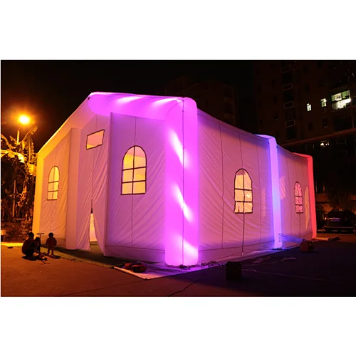 Factory Customized making outdoors oxford fabric tent inflatable wedding photo booth tent with color LED light