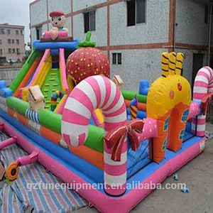 Customized size bouncy castle PVC fabric material inflatable fun city