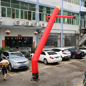 Custom 6mH red inflatable dummy sky tube man flame air dancer for commercial advertising