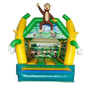 High quality customized commercial inflatable bouncer  indoor banana jungle monkey inflatable bouncy house for kids