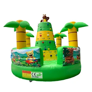 2019 Popular Exciting customized Inflatable rock climbing wall challenge crazy game crown inflatable climbing wall for sale