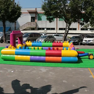 Customized design kids soft play arena inflatable brick border soft game zone inflatable field