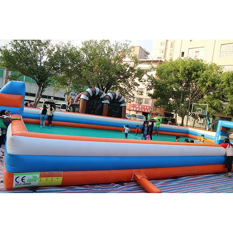 Factory price giant 22x11m bubble ball game field inflatable football pitch for team building