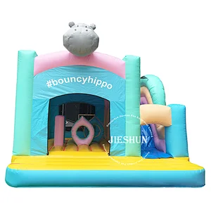 Cheap price 5 x 5 m small inflatable hippo bouncer home use bouncy castle jumper slide inflatable bouncer for child