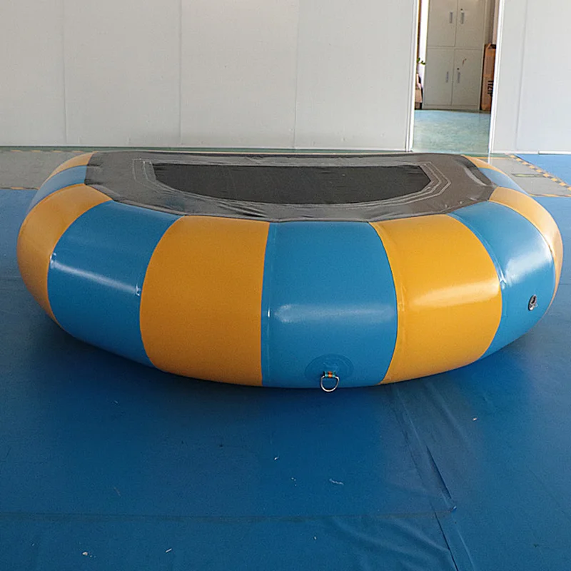 Manufacturer water park games inflatable trampoline D-shape water pool podest Inflatable water trampoline for sale