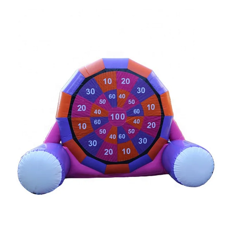 Factory customized purple giant inflatable soccer game dart board for sale