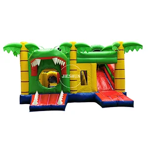 Factory price outdoor small courtyard crocodile inflatable bounce house bouncy castle inflatable castle with slide