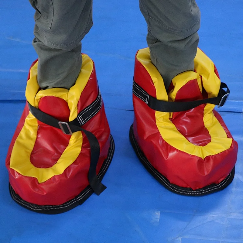 Outdoor team building inflatable speed shoes human inflatable football shoes soccer shoes