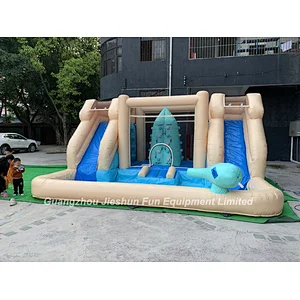 Commercial party game inflatable bouncer slide combo inflatable bouncing castle with pool inflatable water slide combo