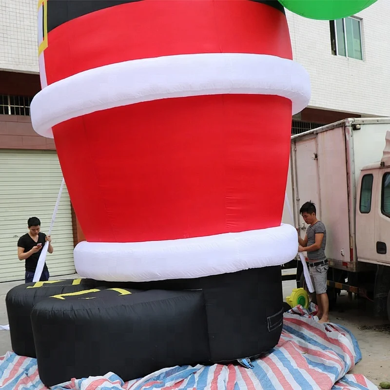 Manufacture 6mH oxford inflatable christmas man advertising cartoon inflatable santa claus for outdoor